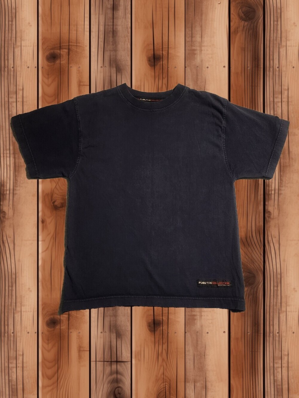 ​Vintage FUBU The Collection Navy Blue Blank T-Shirt Boys Medium 12/14 Retro Y2K
